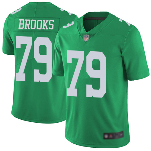 Men Philadelphia Eagles #79 Brandon Brooks Limited Green Rush Vapor Untouchable NFL Jersey Football